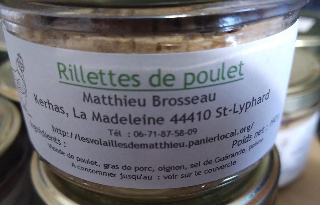 Conserves de volailles Brosseau Matthieu : photo du produit rappelé le 11/02/2026