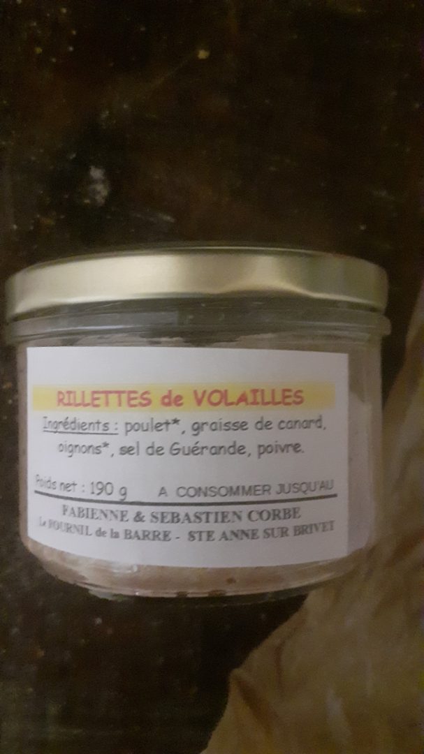 Conserves de volailles Fournil de la Barre : photo du produit rappelé le 11/02/2026