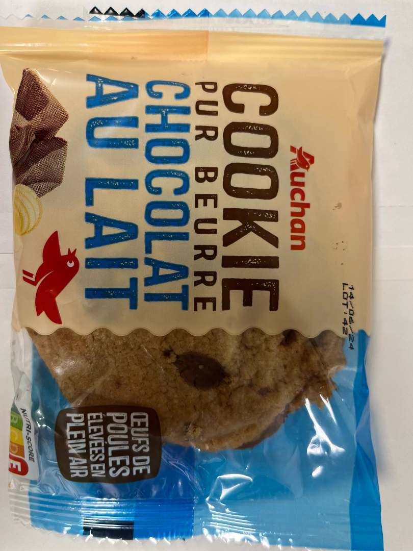 Cookies chocolat au lait et cookies caramel au beurre salé Auchan : photo du produit rappelé le 16/05/2024