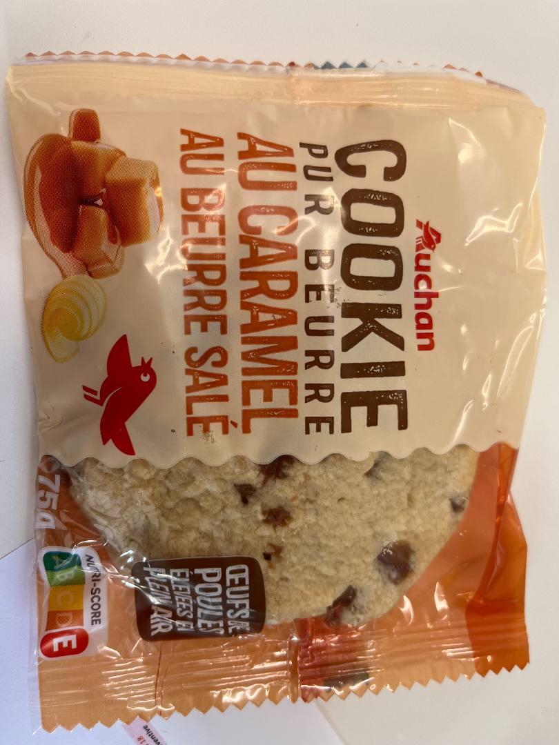 Cookies chocolat au lait et cookies caramel au beurre salé Auchan : photo 2 sur 2 du produit rappelé le 16/05/2024