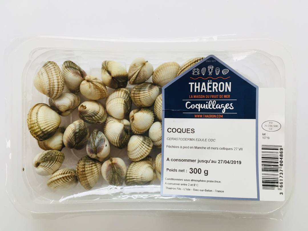 Coques cerastoderma edule Thaëron : photo du produit rappelé le 17/05/2021