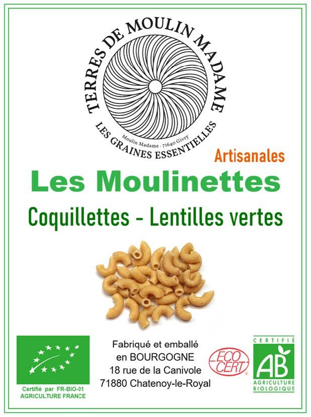 Coquillettes lentilles vertes Les Moulinettes : photo du produit rappelé le 01/07/2026