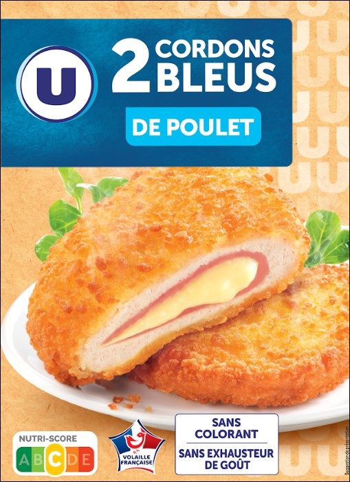 Cordon bleu de poulet u x2 barquette 200g et x4 barquette 400g France : photo du produit rappelé le 05/01/2026