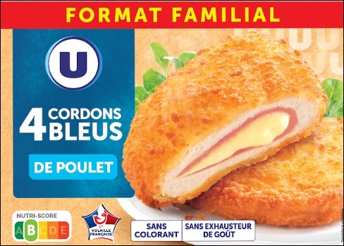 Cordon bleu de poulet u x2 barquette 200g et x4 barquette 400g France : photo 2 sur 2 du produit rappelé le 05/01/2026