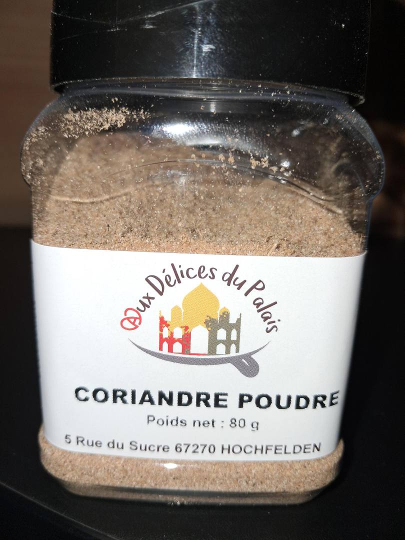Coriandre poudre 80g Aux Delices du Palais : photo du produit rappelé le 26/02/2026