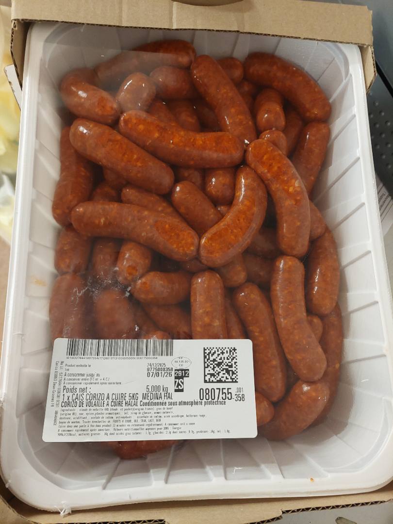 Corizo de volaille à cuire : photo du produit rappelé le 29/12/2025