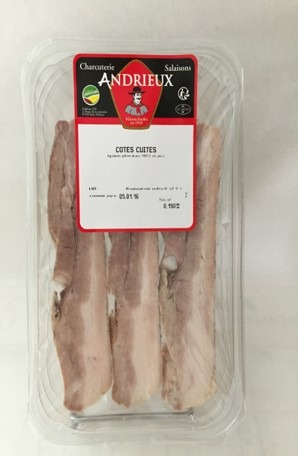 Cotes cuites tranche Andrieux : photo du produit rappelé le 22/10/2025