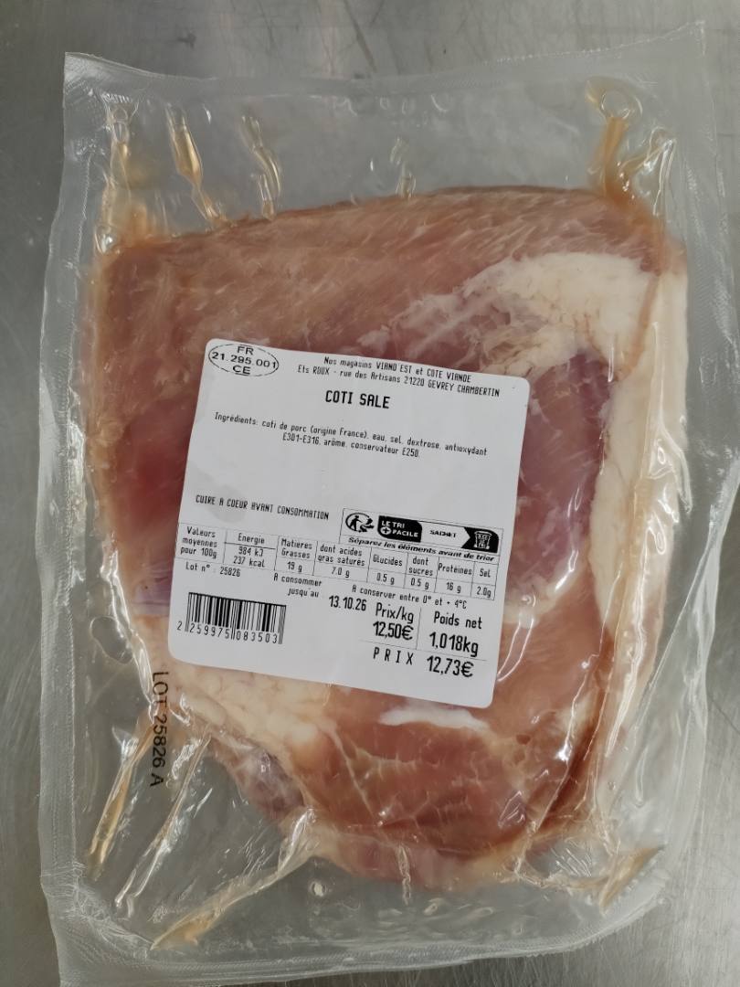 Coti sale Roux : photo du produit rappelé le 23/09/2026