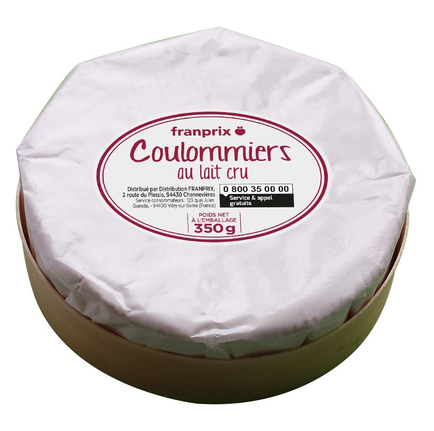 Coulommiers au lait cru 350g Franprix : photo du produit rappelé le 05/04/2022