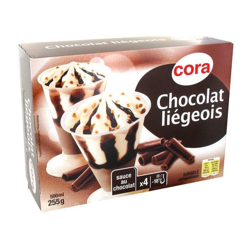 Coupe chocolat liégeois Cora : photo du produit rappelé le 28/07/2021