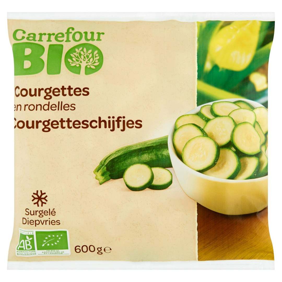 Courgettes en rondelles Carrefour BIO : photo du produit rappelé le 05/08/2023