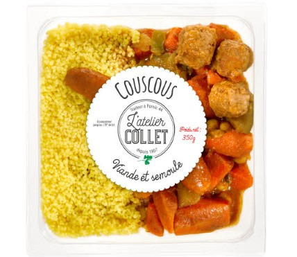 Couscous viande et semoule 350g ac Atelier Collet : photo du produit rappelé le 27/08/2025