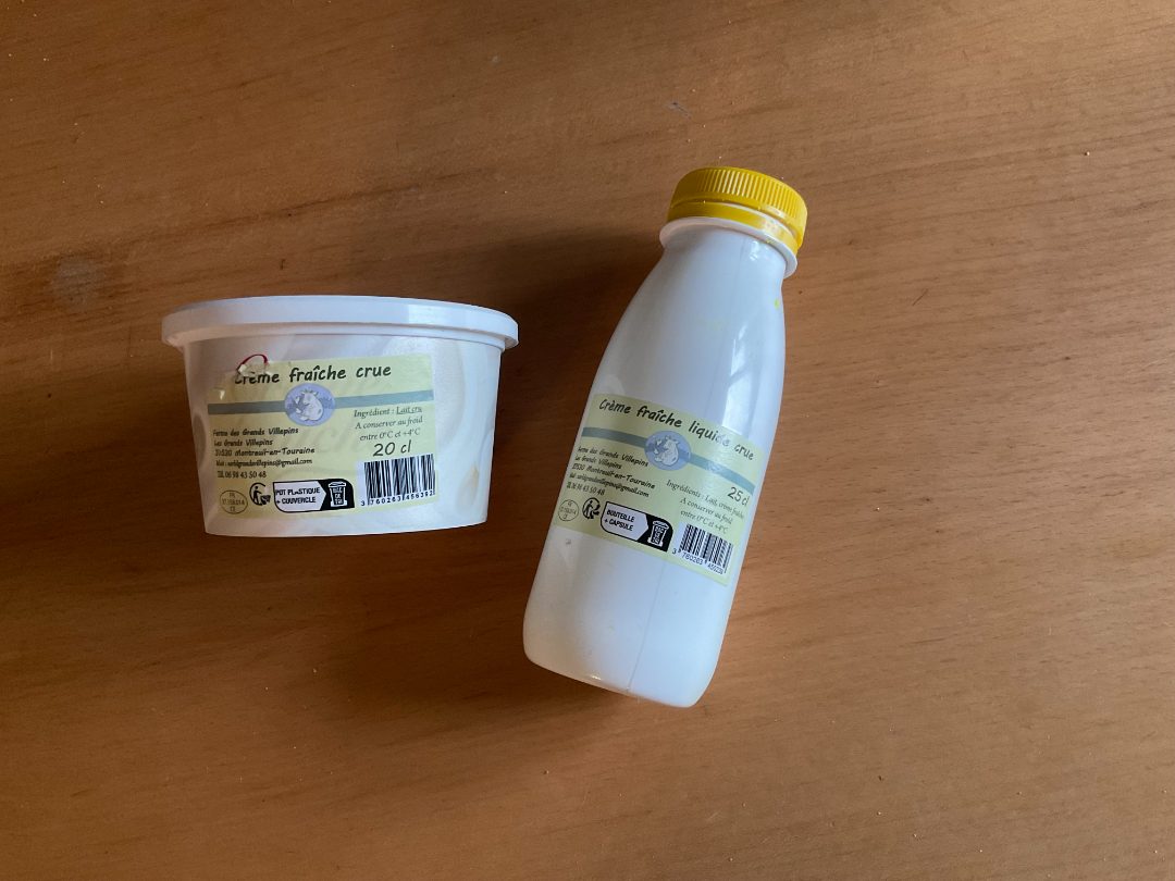 Crème crue La Ferme des Grands Villepins : photo du produit rappelé le 03/06/2024