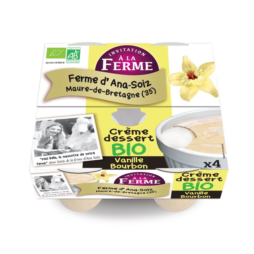 Crème dessert vanille La Ferme d'Ana-Soiz : photo du produit rappelé le 09/11/2021