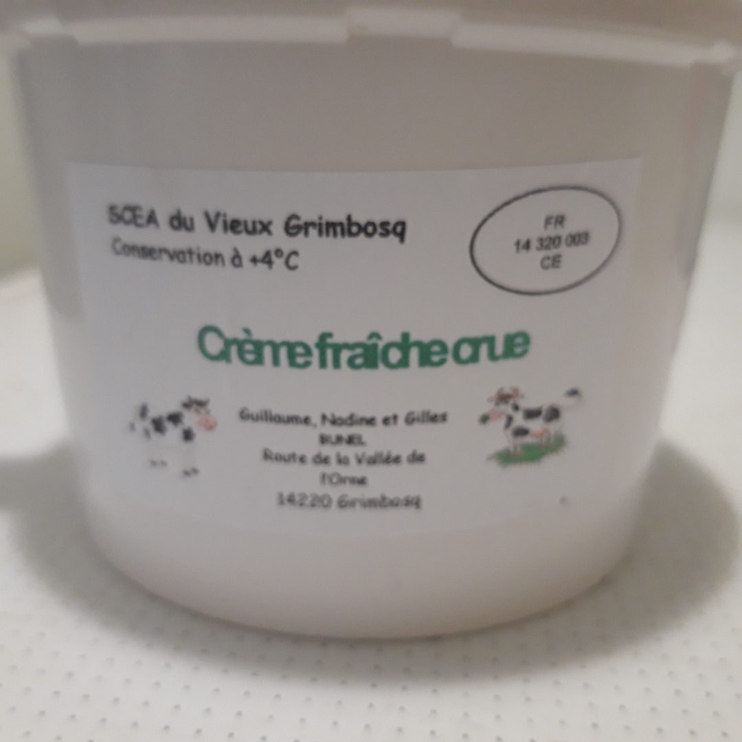 Creme fraiche crue : photo du produit rappelé le 01/09/2022