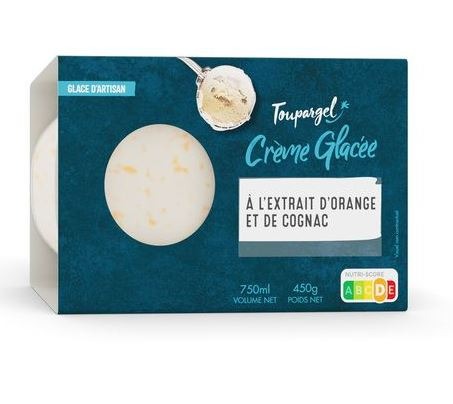Crème glacée à l’extrait d’orange et de cognac Toupargel : photo du produit rappelé le 26/07/2021