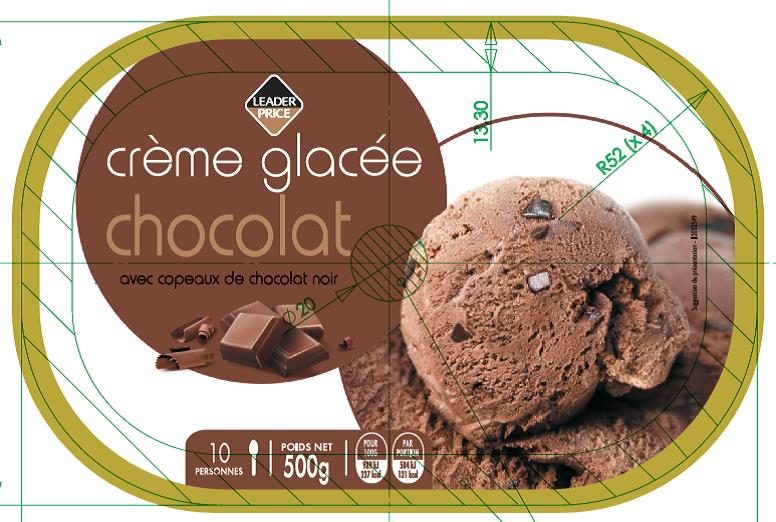 Crème glacée au chocolat avec copeaux de chocolat noir 500g/ 1l – leader : photo du produit rappelé le 03/02/2022