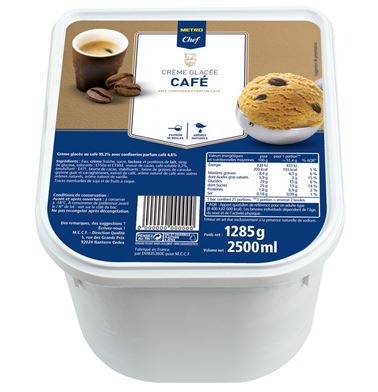 Crème glacée café 2,5l Metro chef : photo du produit rappelé le 08/03/2022