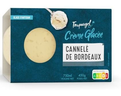 Crème glacée cannele de bordeaux Toupargel : photo du produit rappelé le 26/07/2021