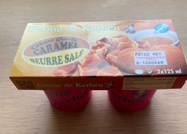 Crème glacée caramel Ferme de Kerheu : photo 2 sur 2 du produit rappelé le 24/02/2022