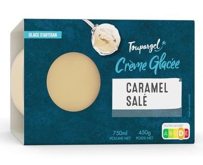 Crème glacée caramel sale Toupargel : photo du produit rappelé le 26/07/2021