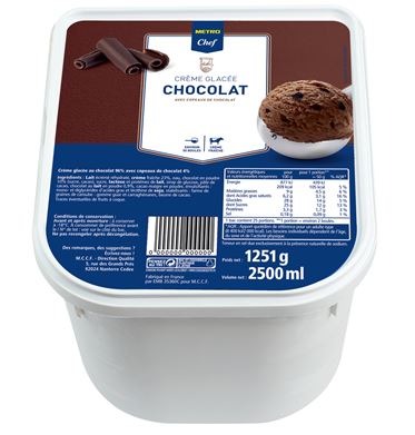Crème glacée chocolat 2,5 l Metro chef : photo du produit rappelé le 02/12/2021
