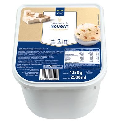 Crème glacée nougat 2,5l Metro Chef : photo du produit rappelé le 30/07/2021