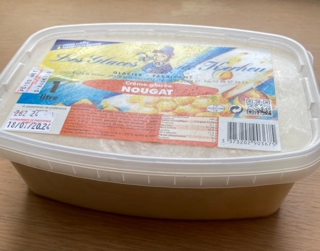 Crème glacée nougat Ferme de Kerheu : photo du produit rappelé le 24/02/2022