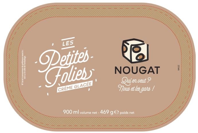 Creme glacee nougat Toupargel : photo du produit rappelé le 23/02/2022