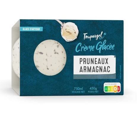 Crème glacée pruneaux armagnac Toupargel : photo du produit rappelé le 26/07/2021