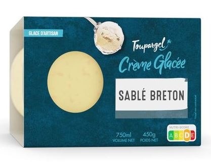 Crème glacée sable breton Toupargel : photo du produit rappelé le 26/07/2021