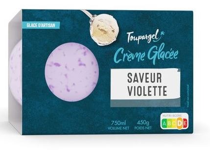 Crème glacée saveur violette Toupargel : photo du produit rappelé le 26/07/2021