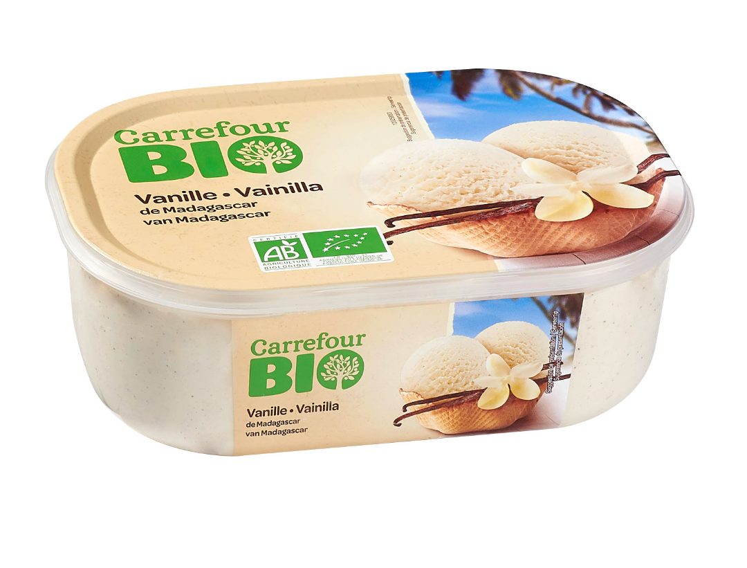 Crème glacée vanille de madagascar bio Carrefour BIO : photo du produit rappelé le 14/06/2021