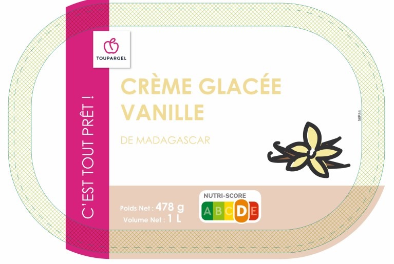 Crème glacée vanille Toupargel : photo du produit rappelé le 13/07/2021