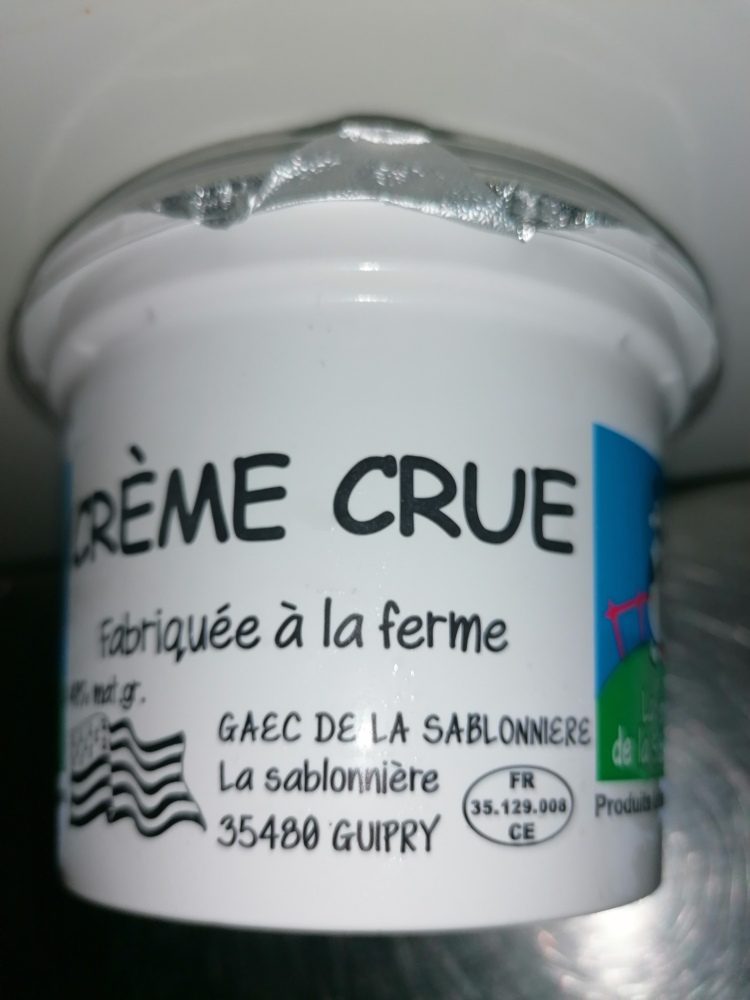 Creme La Ferme de la Sablonniere : photo du produit rappelé le 10/11/2021