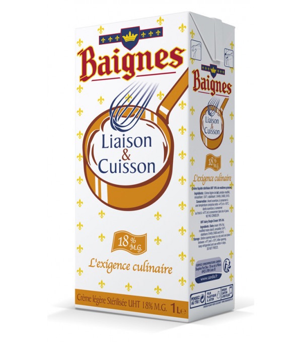 Crème légère baignes liaison & cuisson 18% : photo du produit rappelé le 25/06/2021