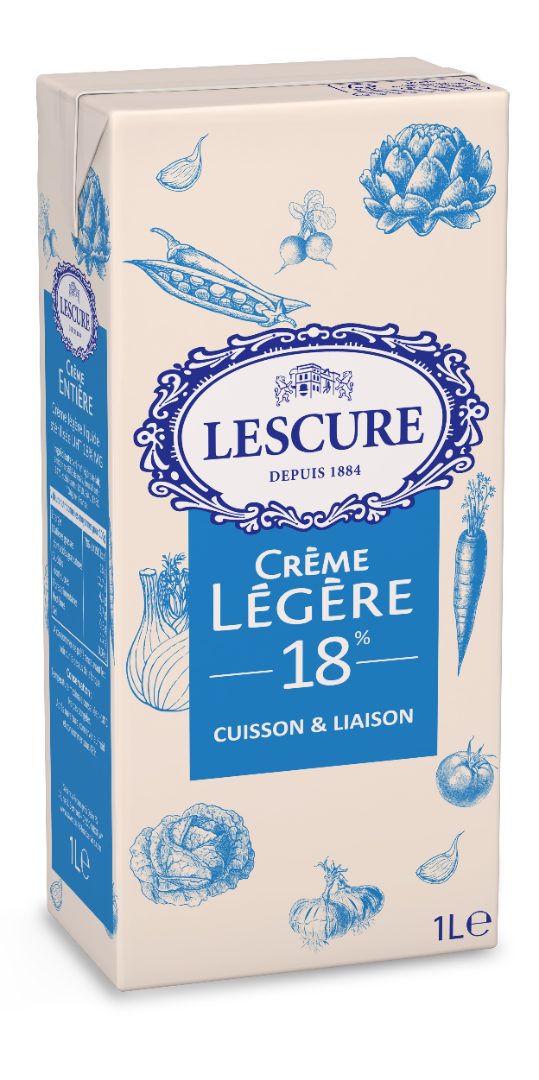 Crème liquide stérilisée uht 18% matières grasses Lescure : photo du produit rappelé le 20/07/2021