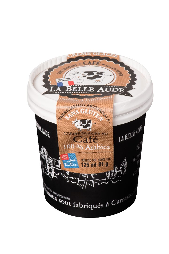 Crèmes glacées 125ml : café 100% arabica, caramel à la crème La Belle Aude : photo du produit rappelé le 13/08/2021