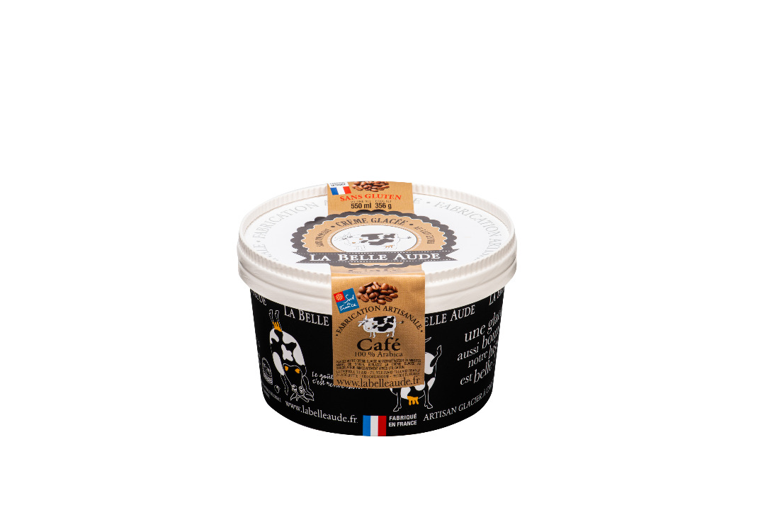 Crèmes glacées 550 ml : café 100% arabica, caramel à la crème La Belle Aude : photo du produit rappelé le 13/08/2021