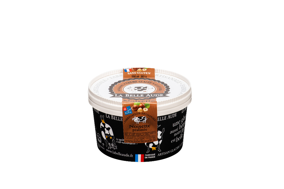Crèmes glacées 550 ml : miel de garrigue amande, noisette La Belle Aude : photo 2 sur 5 du produit rappelé le 13/08/2021