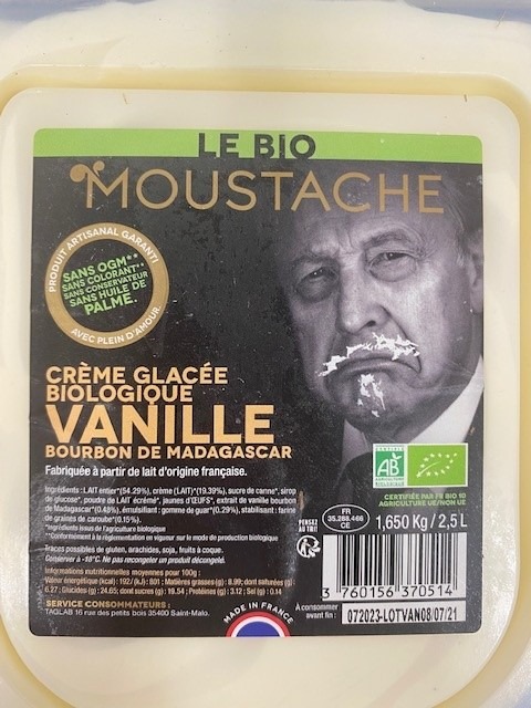 Cremes glacees Moustache - Sanchez : photo du produit rappelé le 23/07/2021