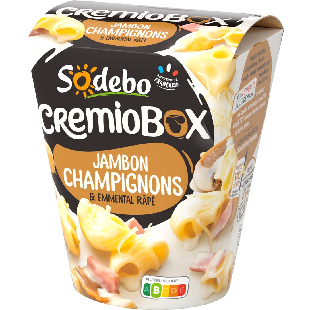 Cremiobox jambon champignons 280g Sodebo : photo du produit rappelé le 14/04/2023