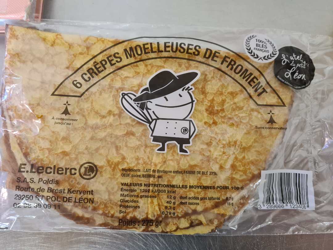 Crêpes atelier du petit léon : photo du produit rappelé le 08/09/2021