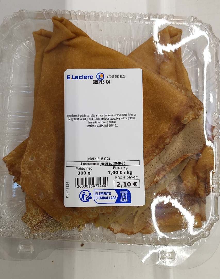Crêpes x6 et crêpes x4 : photo 2 sur 2 du produit rappelé le 17/10/2025