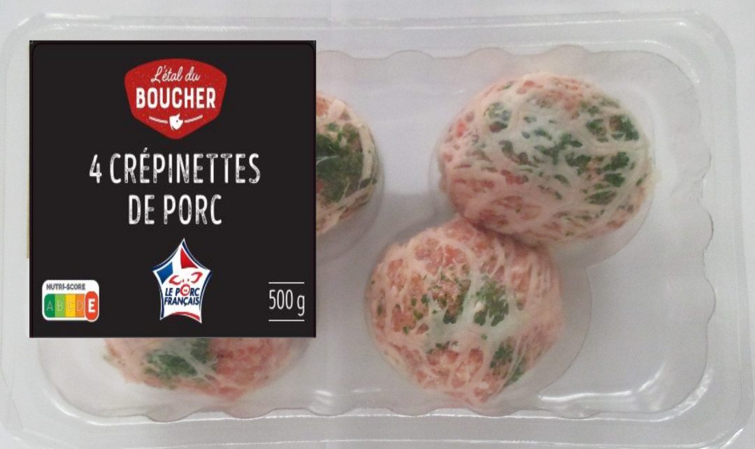 Crépinettes de porc x 4 - 500g L'Étal du Boucher : photo du produit rappelé le 06/01/2025