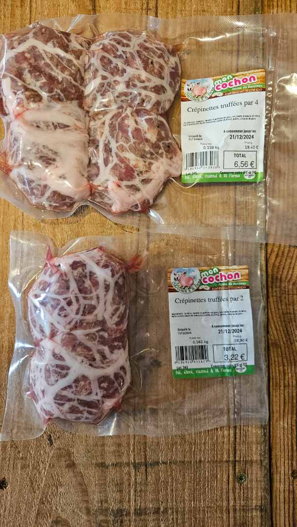 Crepinettes truffees Mon Cochon : photo du produit rappelé le 17/12/2024