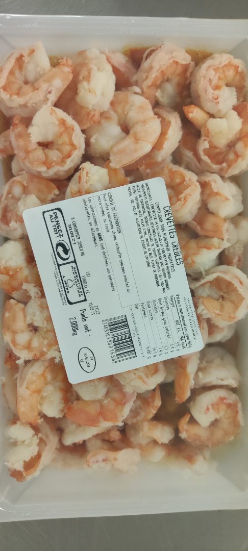Crevettes creoles : photo du produit rappelé le 13/12/2022