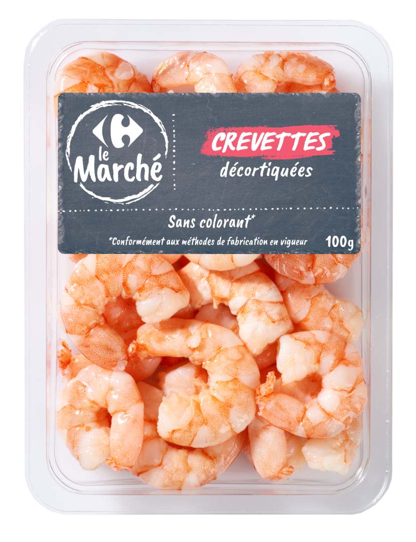 Crevettes décortiquées Carrefour le Marché : photo du produit rappelé le 01/10/2025