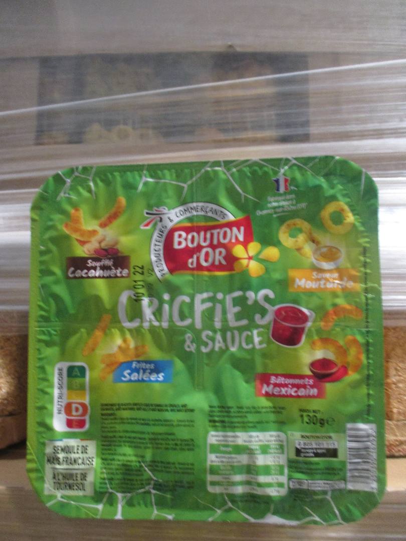 Cricfie's 4 goûts Bouton d'Or : photo du produit rappelé le 13/07/2021
