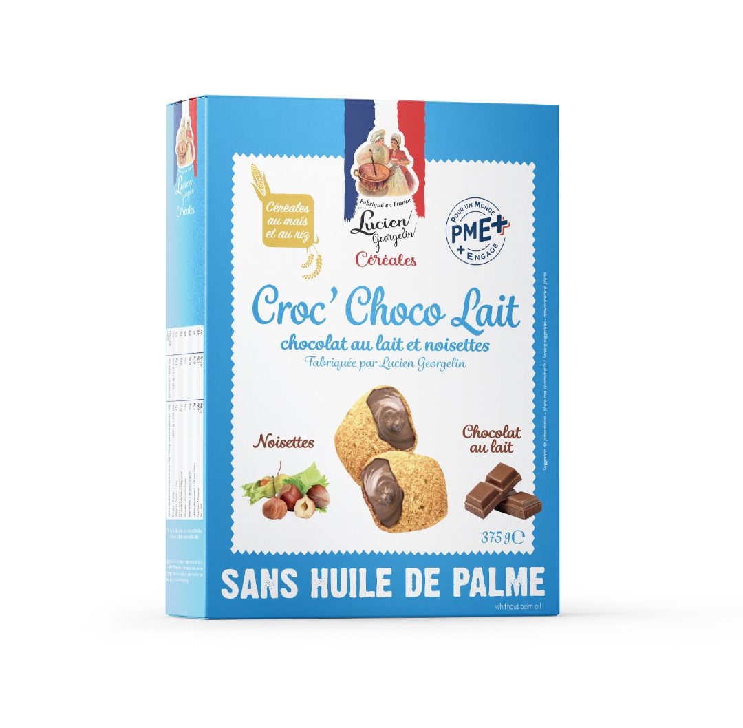 Croc chocolat au lait 375g Lucien Georgelin Cereales : photo du produit rappelé le 11/10/2024